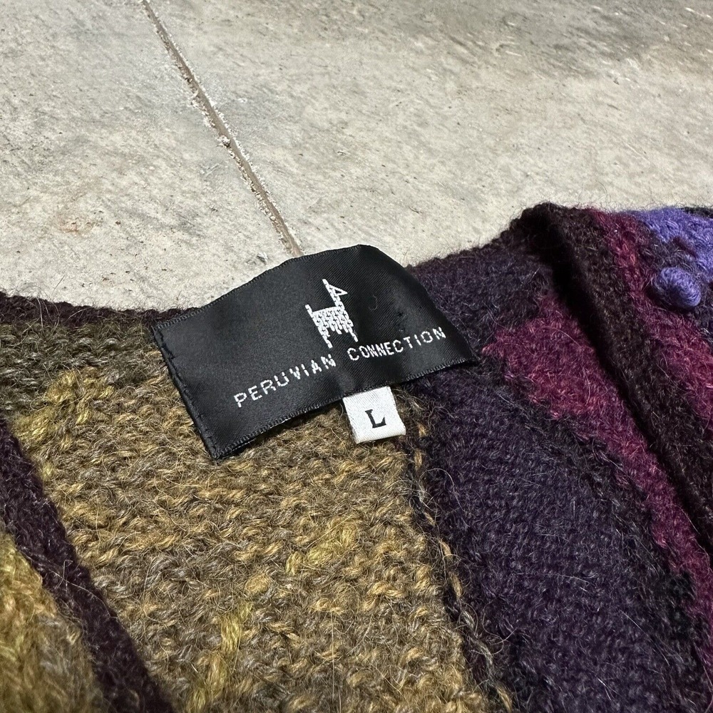 Peruvian Connection Intarsia Alpaca Peru Sweater Maxi Vest Size‎ Large $499 Rare - Picture 8 of 10